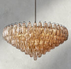 CIHELA CLEAR/ SMOKE GLASS TIERED ROUND CHANDELIER 37", 47", 62" - fovolighting