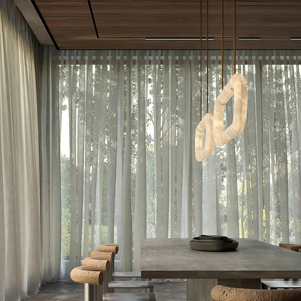 Circle Alabaster Chandelier - fovolighting