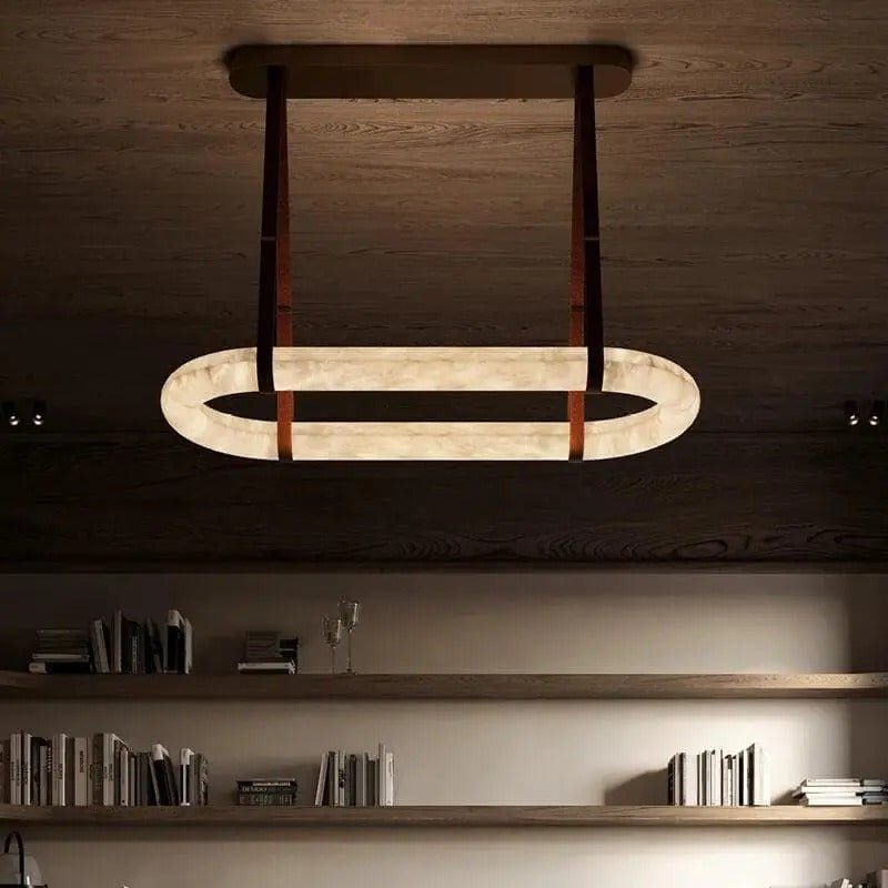 Circle Alabaster Chandelier - fovolighting