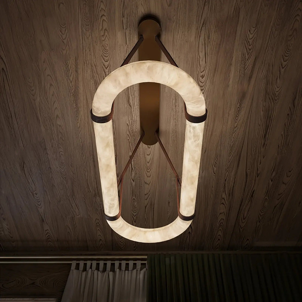 Circle Alabaster Chandelier - fovolighting