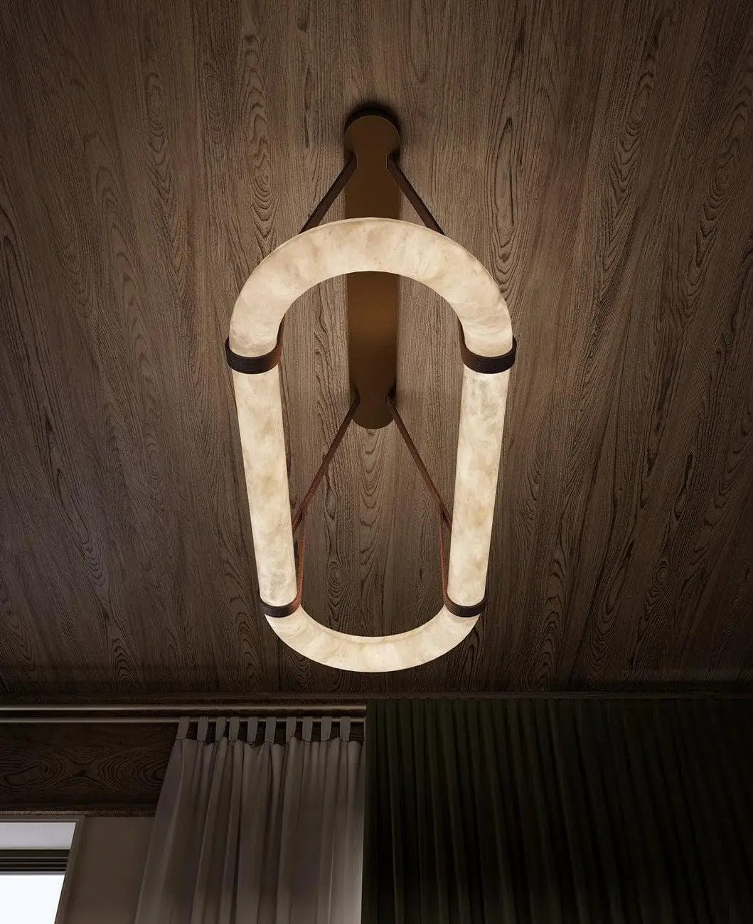 Circle Alabaster Chandelier - fovolighting