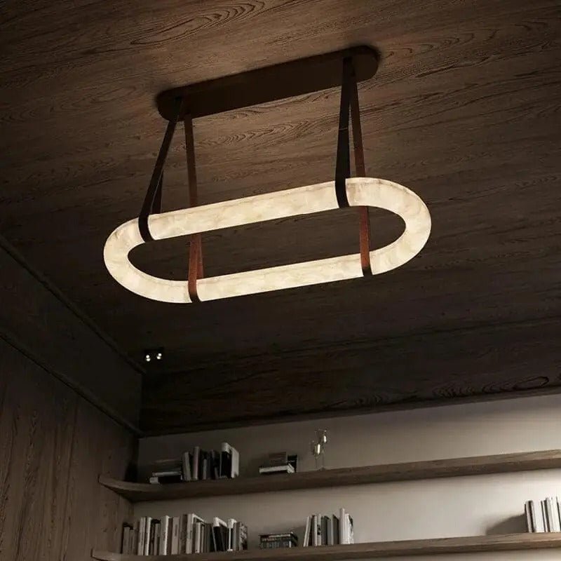Circle Alabaster Chandelier - fovolighting