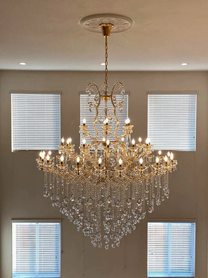 Classic Modern Multi - layers Crystal Chandelier for Staircase/Foyer/Villa - fovolighting