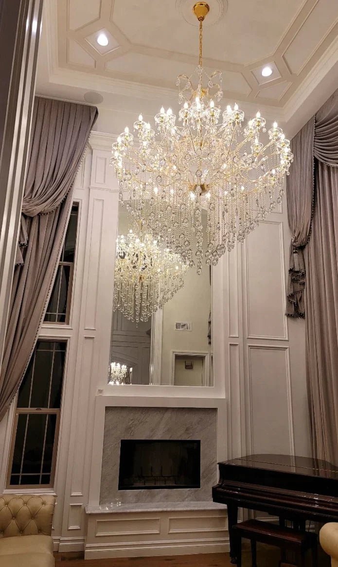 Classic Modern Multi - layers Crystal Chandelier for Staircase/Foyer/Villa - fovolighting
