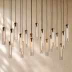 Collane Linear Glass Chandelier - Fluted Glass