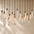 Collane Linear Glass Chandelier - Hammered Glass