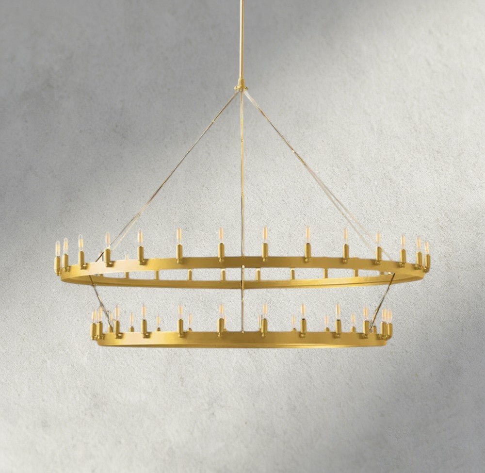 Cominv Vintage Filament Two - Tier Chandelier 38", 50", 63", 71" - fovolighting