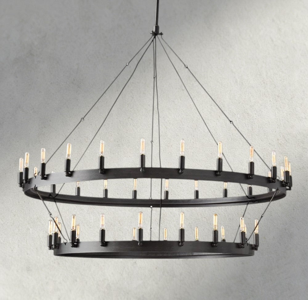 Cominv Vintage Filament Two - Tier Chandelier 38", 50", 63", 71" - fovolighting