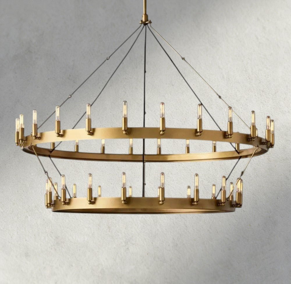 Cominv Vintage Filament Two - Tier Chandelier 38", 50", 63", 71" - fovolighting