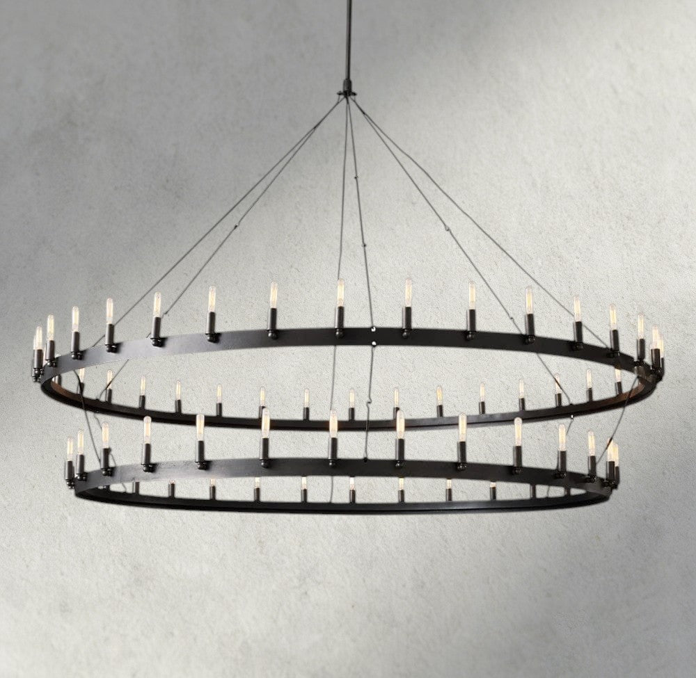 Cominv Vintage Filament Two - Tier Chandelier 38", 50", 63", 71" - fovolighting