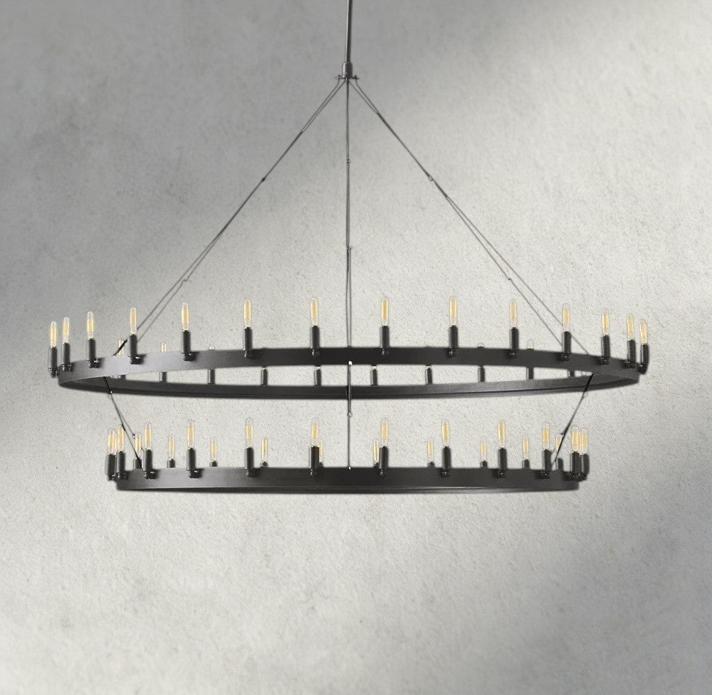 Cominv Vintage Filament Two - Tier Chandelier 38", 50", 63", 71" - fovolighting