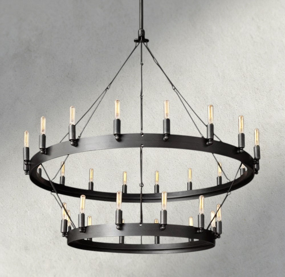 Cominv Vintage Filament Two - Tier Chandelier 38", 50", 63", 71" - fovolighting