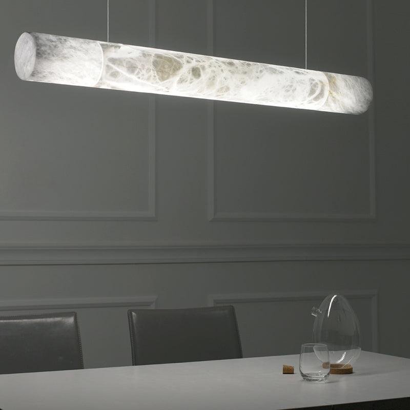 Cylindrical Alabaste Linear Chandelier - fovolighting