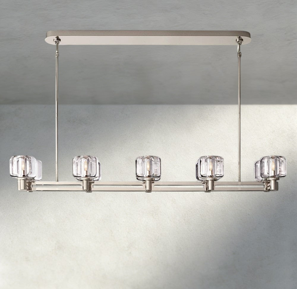 Damuet double Linear chandelier 54", 72" - fovolighting