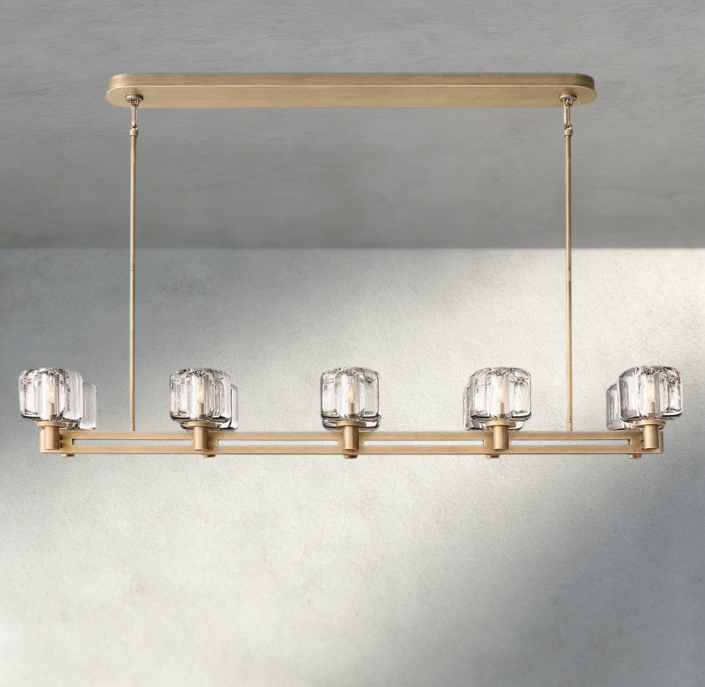 Damuet double Linear chandelier 54", 72" - fovolighting