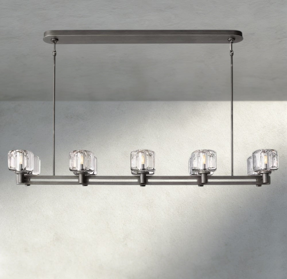 Damuet double Linear chandelier 54", 72" - fovolighting