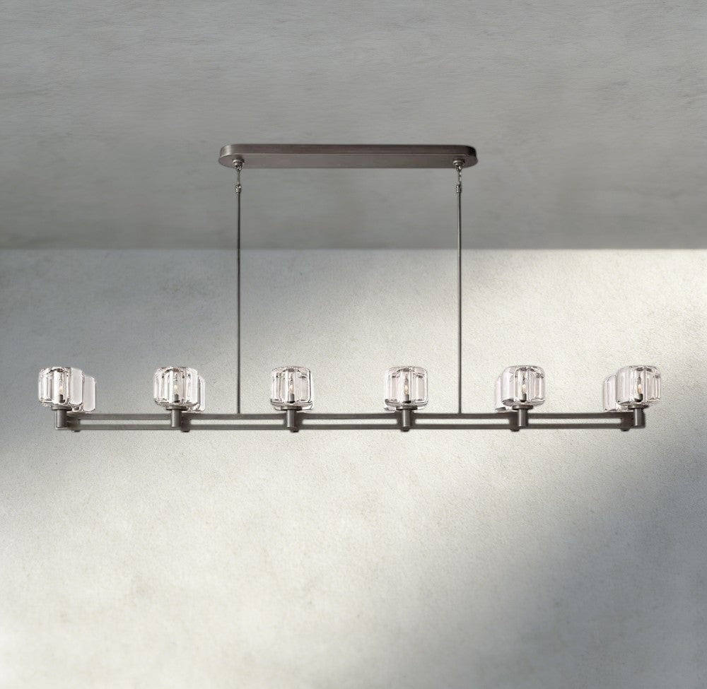 Damuet double Linear chandelier 54", 72" - fovolighting