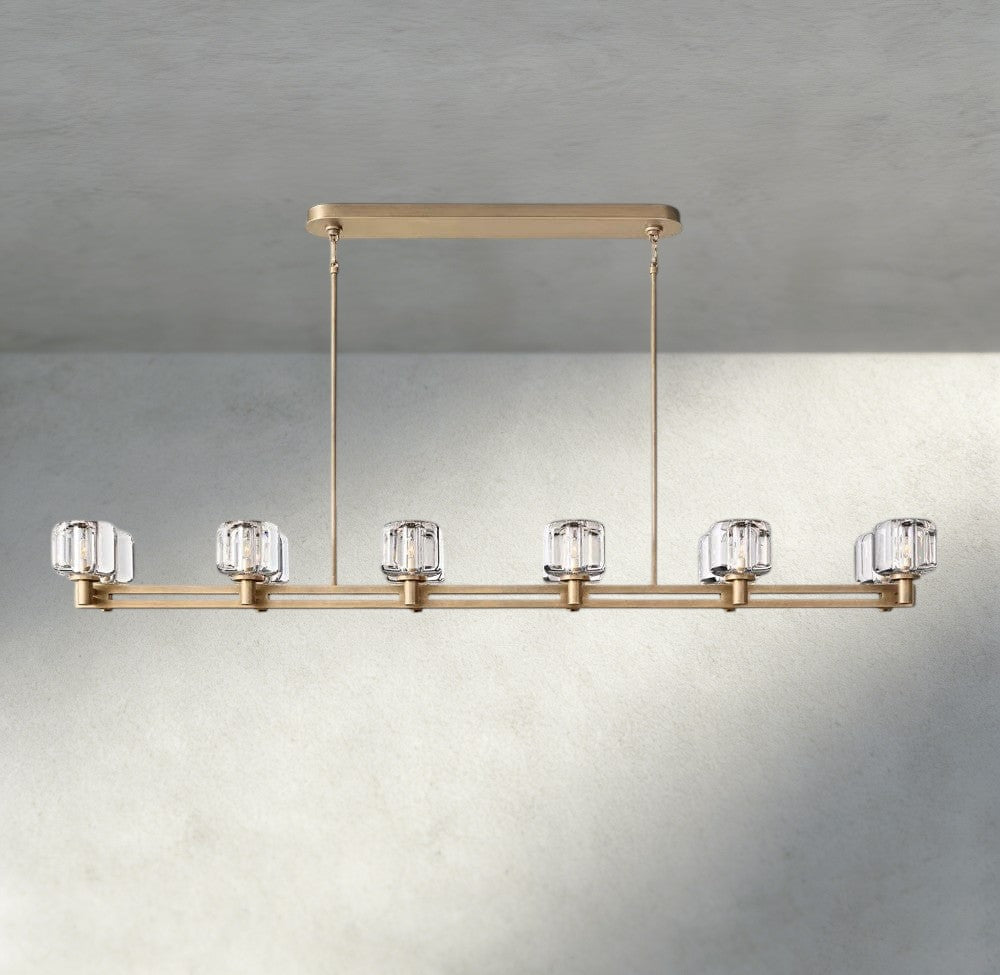 Damuet double Linear chandelier 54", 72" - fovolighting