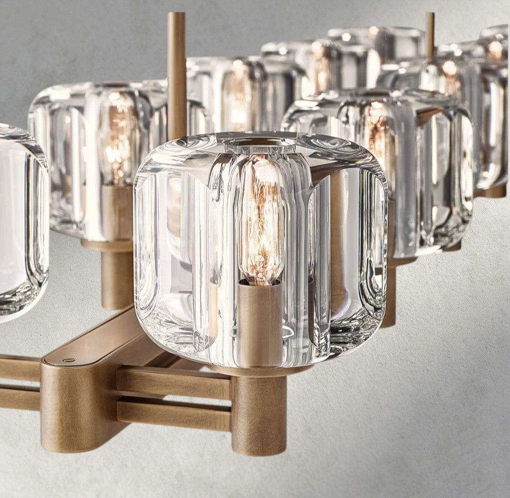 Damuet double Linear chandelier 54", 72" - fovolighting