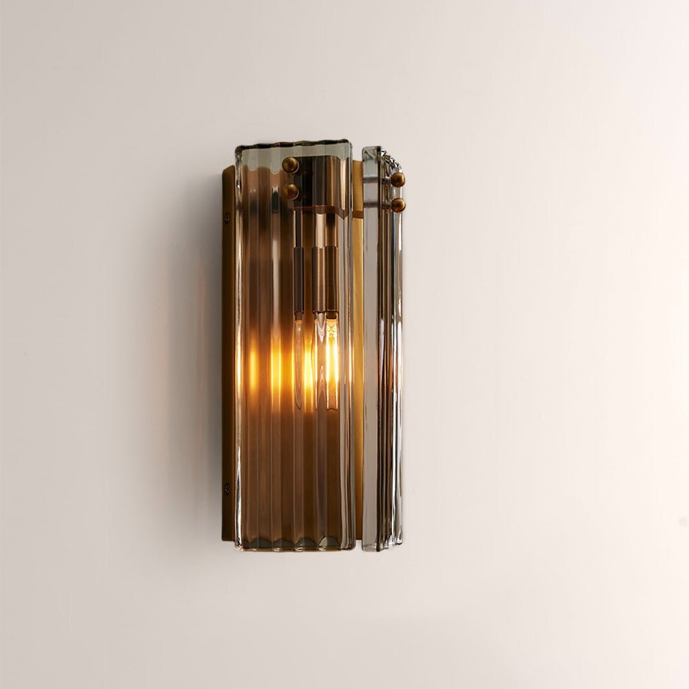 Delsia Fluted Glass Wall Sconce - fovolighting