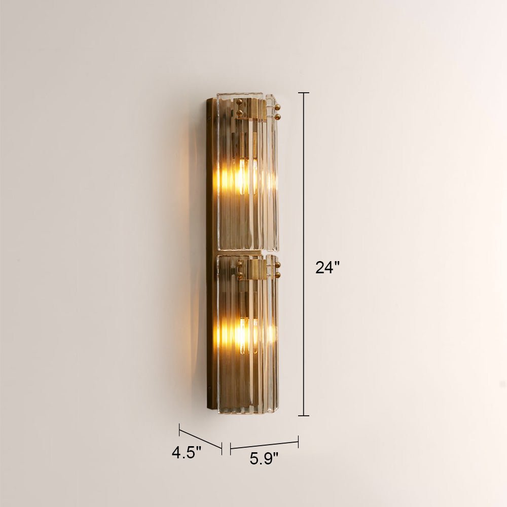 Delsia Fluted Glass Wall Sconce - fovolighting