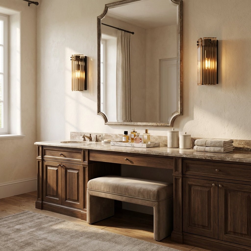 Delsia Fluted Glass Wall Sconce - fovolighting