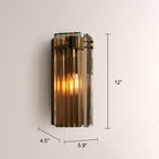 Delsia Fluted Glass Wall Sconce - fovolighting