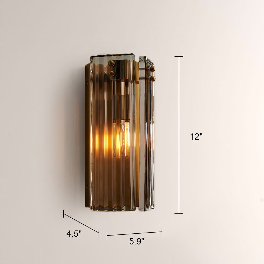 Delsia Fluted Glass Wall Sconce - fovolighting