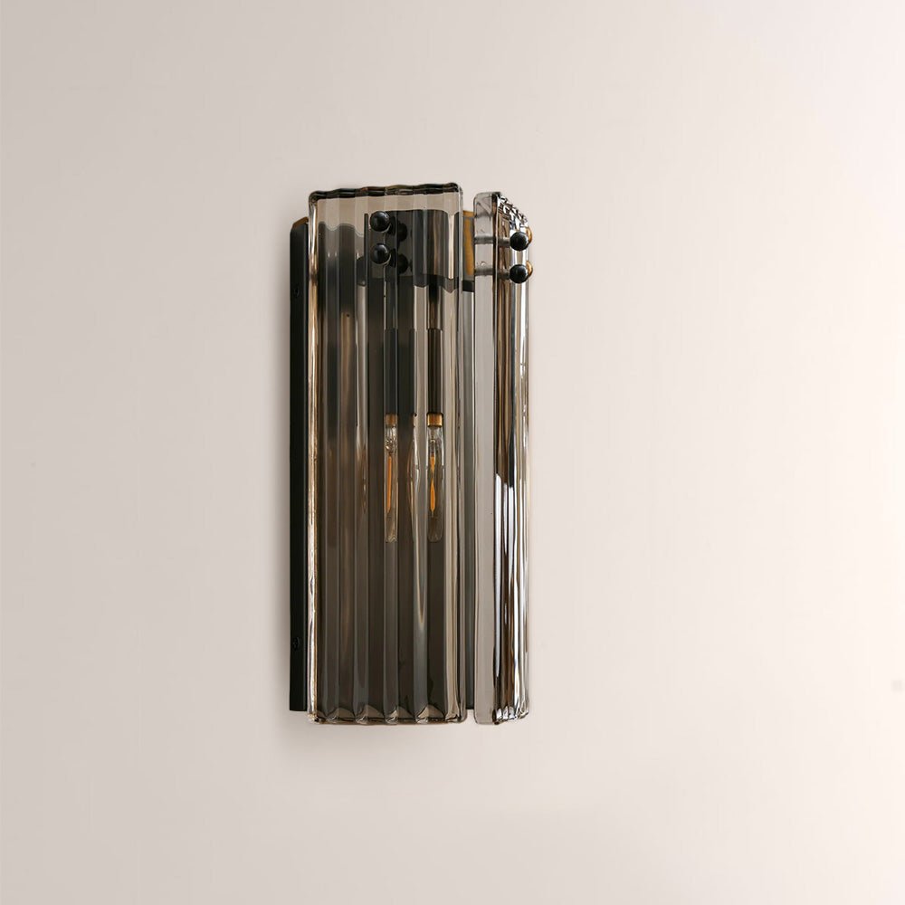 Delsia Fluted Glass Wall Sconce - fovolighting