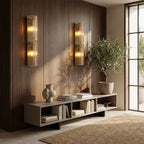 Delsia Fluted Glass Wall Sconce - fovolighting