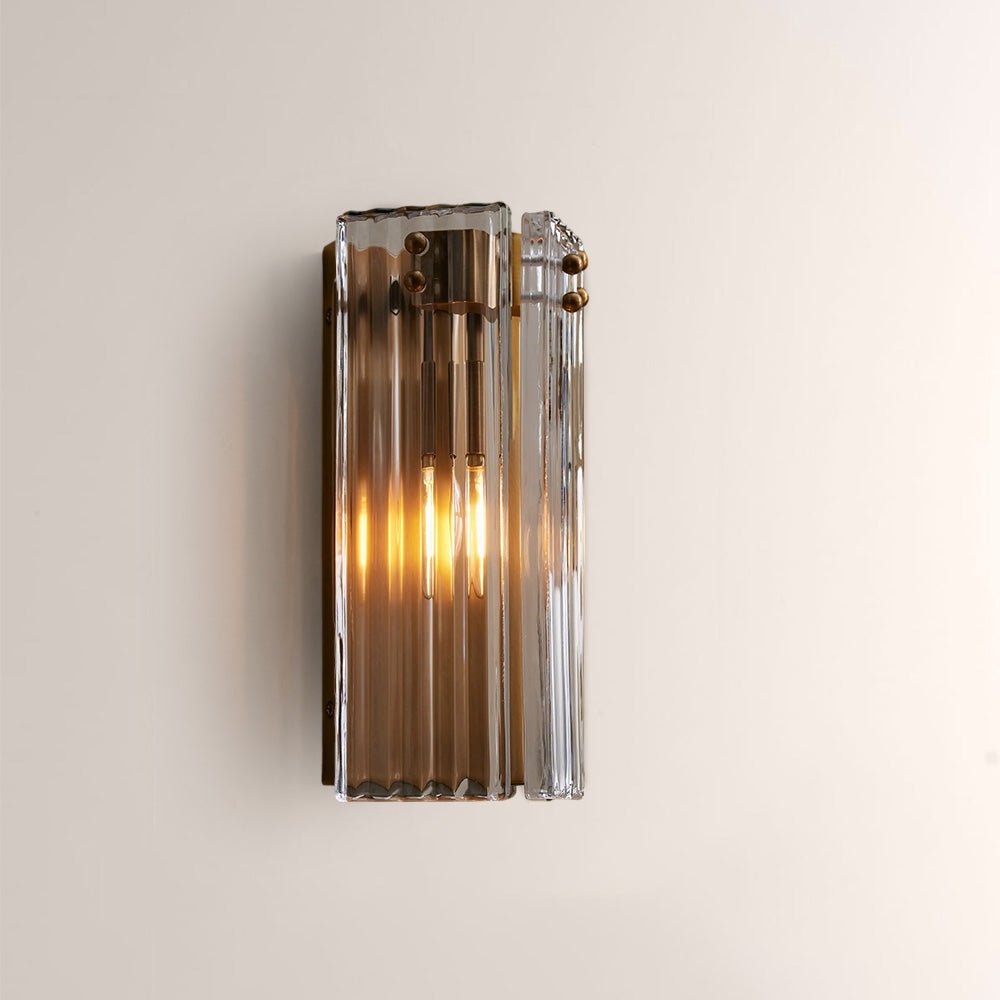 Delsia Fluted Glass Wall Sconce - fovolighting