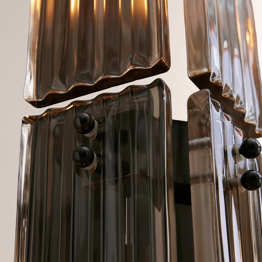 Delsia Fluted Glass Wall Sconce - fovolighting