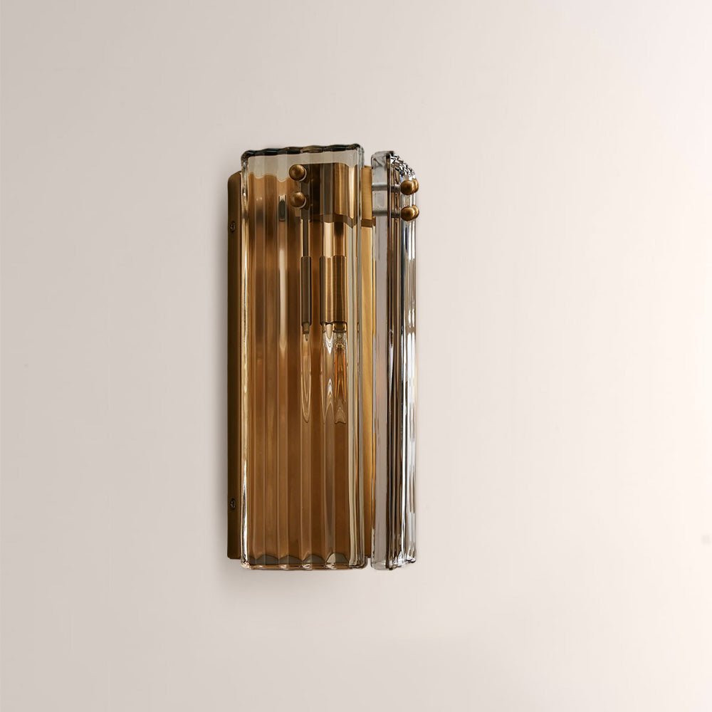 Delsia Fluted Glass Wall Sconce - fovolighting