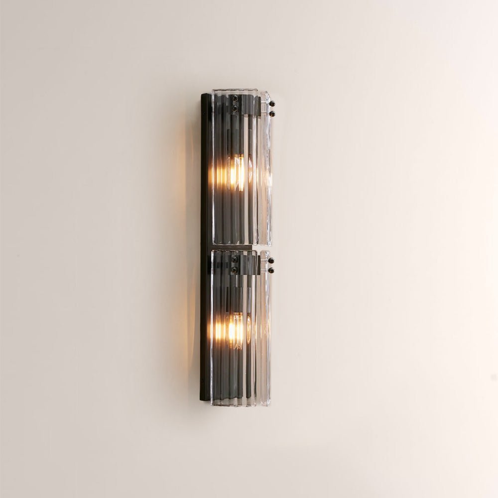 Delsia Fluted Glass Wall Sconce - fovolighting