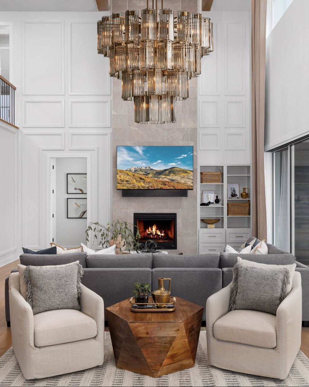 Delsie Round Chandelier 38''48''60'' - fovolighting