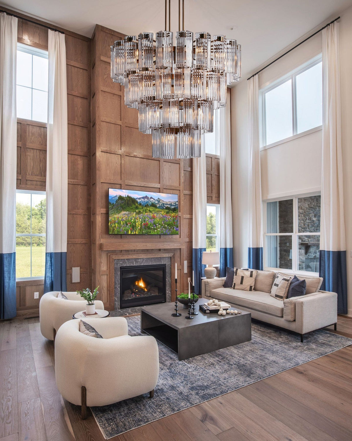 Delsie Round Chandelier 38''48''60'' - fovolighting