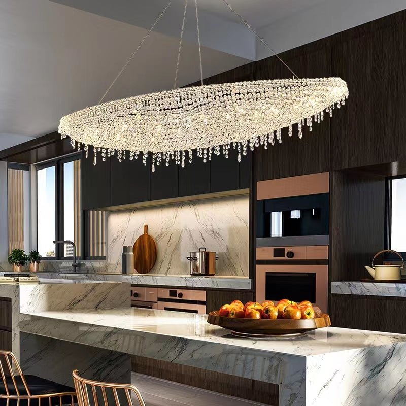 Designer Creative Light Luxury Boat - shaped Crystal Chandelier for Bedroom/ Living Room/ Bar /Dining Room - fovolighting