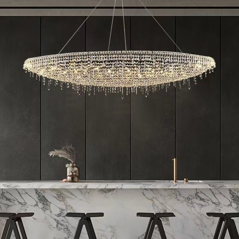 Designer Creative Light Luxury Boat - shaped Crystal Chandelier for Bedroom/ Living Room/ Bar /Dining Room - fovolighting