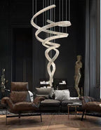 Designer Foyer Living Room Ceiling Light Fixture Stylish Spiral Crystal Chandelier For Hotel Entrance - fovolighting