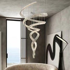 Designer Foyer Living Room Ceiling Light Fixture Stylish Spiral Crystal Chandelier For Hotel Entrance - fovolighting