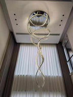 Designer Foyer Living Room Ceiling Light Fixture Stylish Spiral Crystal Chandelier For Hotel Entrance - fovolighting