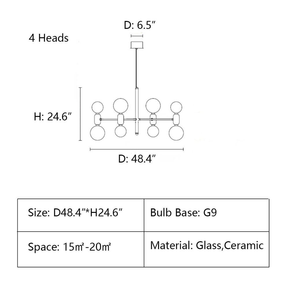 Designer Model Minimalist Multi - bulb Combination Chandelier for Living/Dining Room - fovolighting