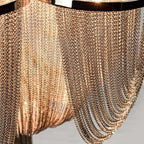 Designer Models Oversized Aluminium Long Tassel Pendant Chendelier for Large Living Room/Staircase/Villa - fovolighting