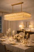 Dhiara Clear Glass Rectangular Chandelier - fovolighting