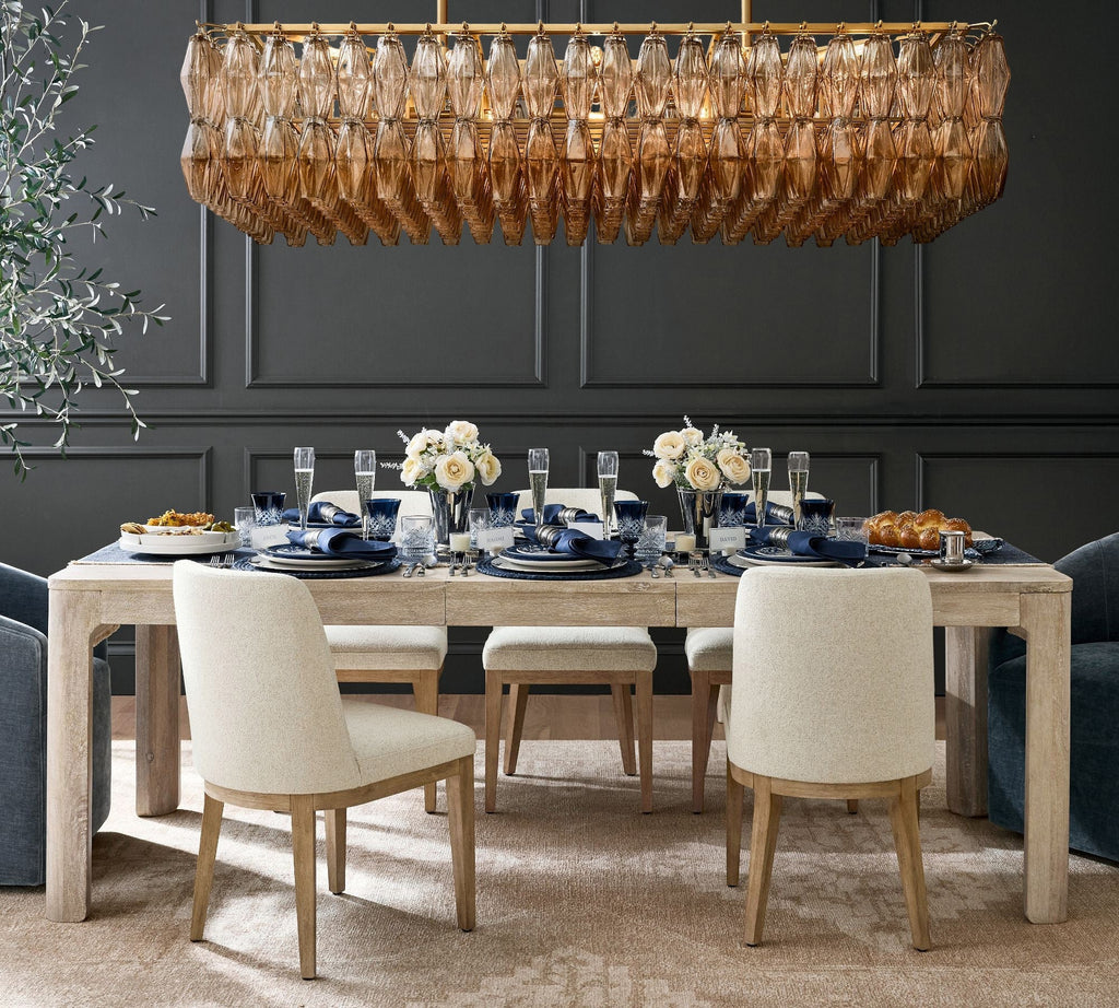 Dhiara Smoke Glass Rectangular Chandelier - fovolighting