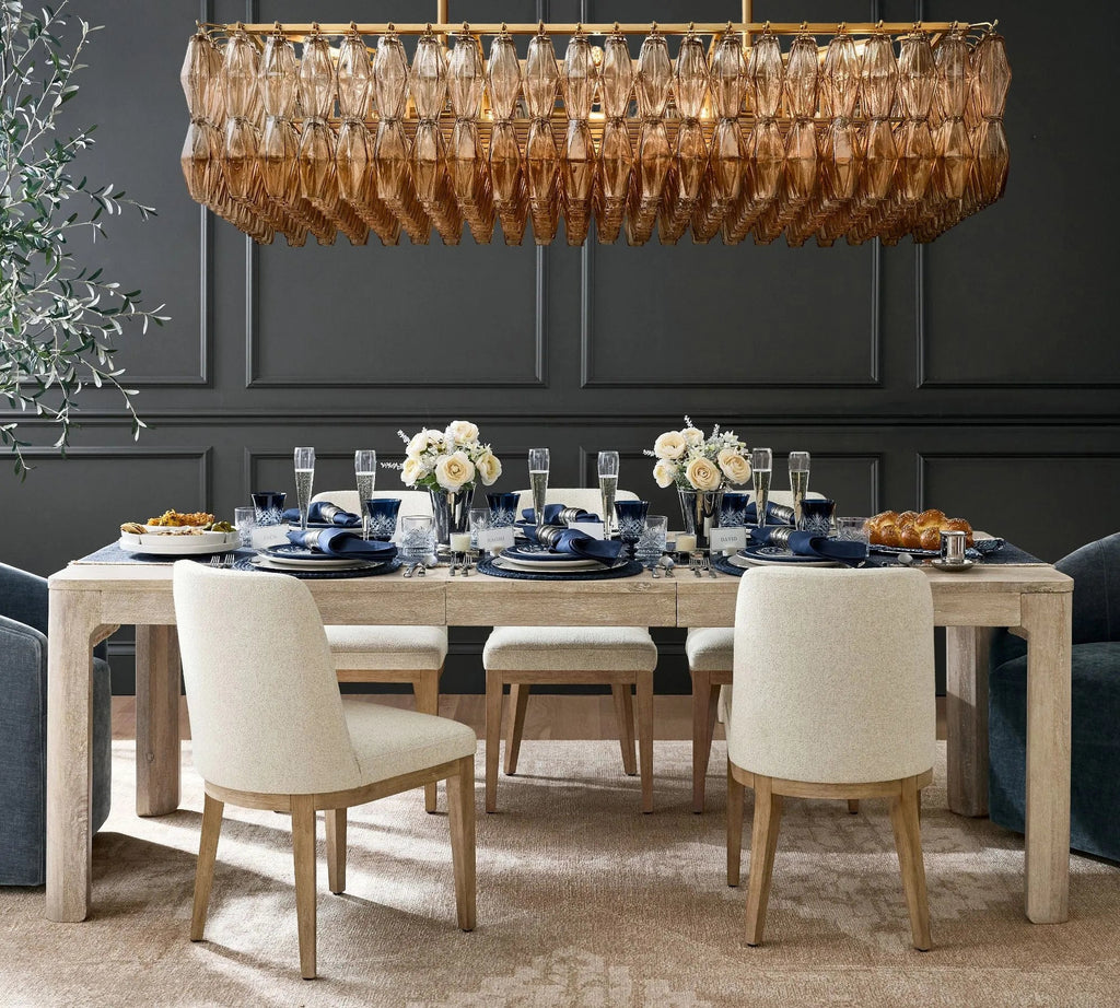 Dhiara Smoke Glass Rectangular Chandelier - fovolighting