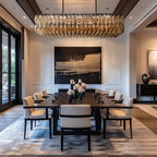 Dhiara Smoke Glass Rectangular Chandelier - fovolighting