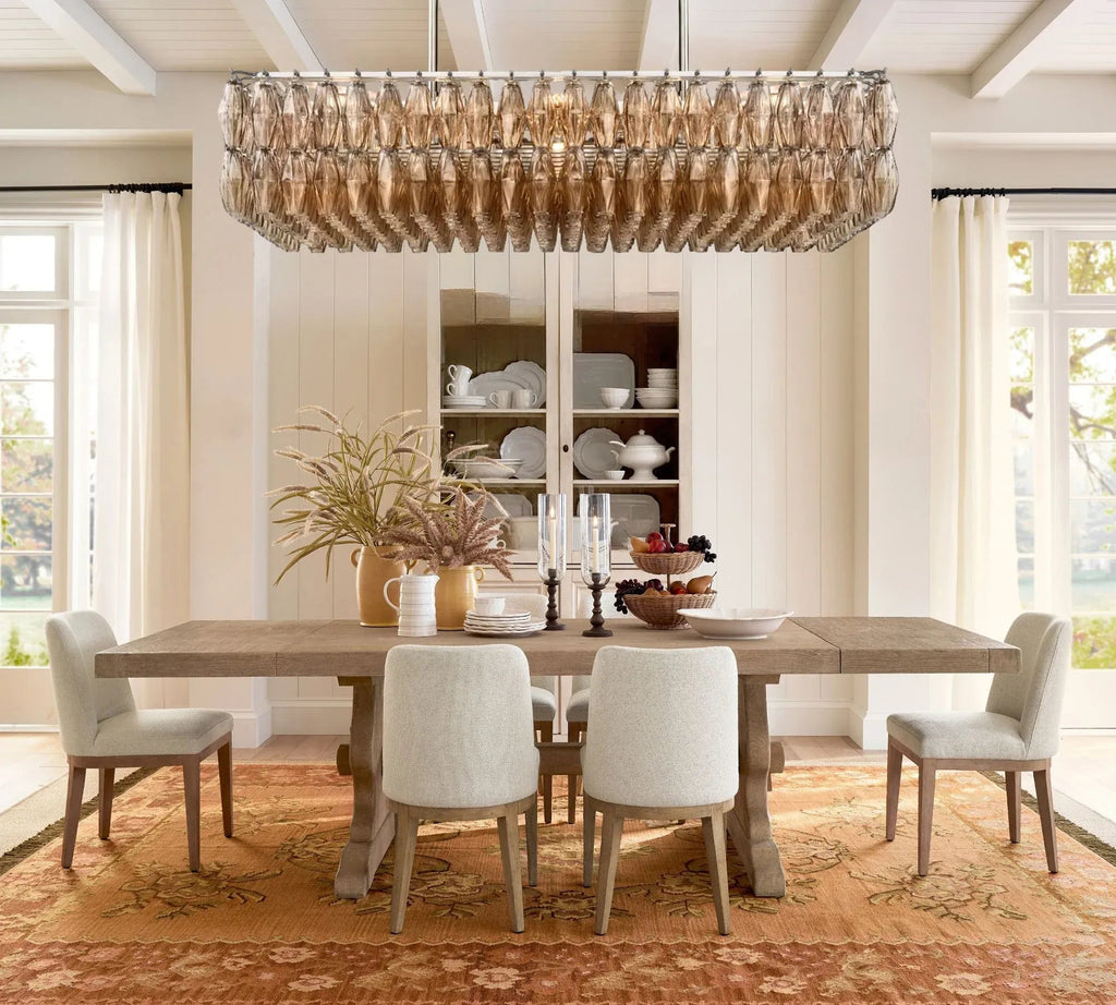Dhiara Smoke Glass Rectangular Chandelier - fovolighting