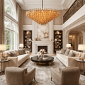 Dhiara Smoke Glass Tiered Round Chandelier - fovolighting