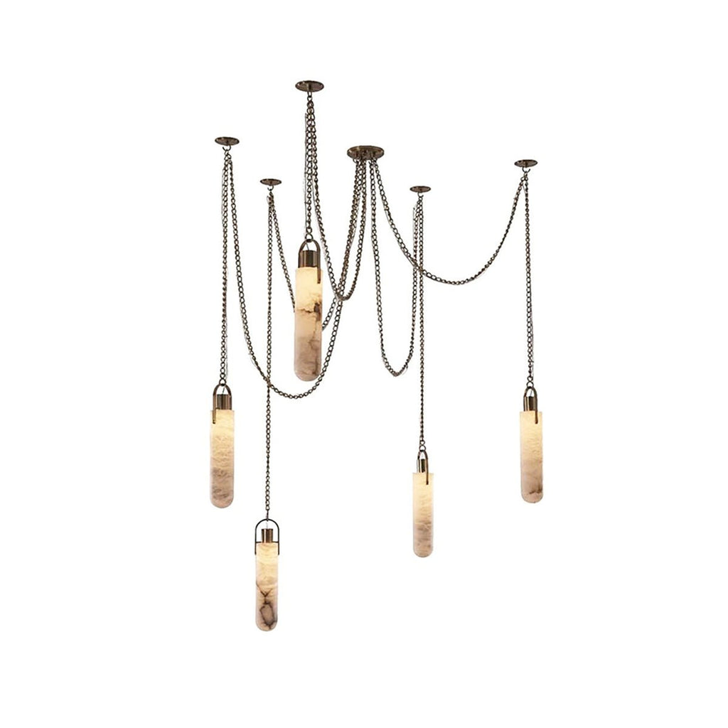 Dome Chain Alabaster Chandelier - fovolighting